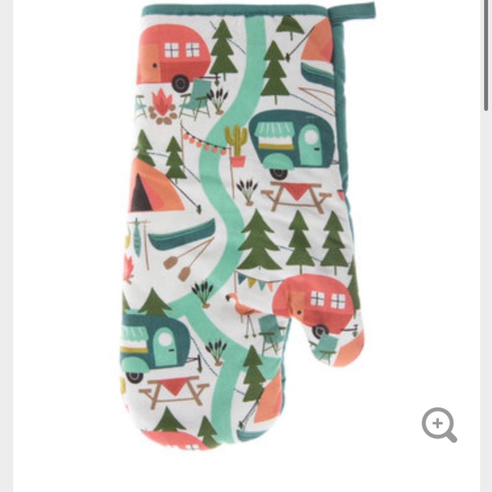 Kids Camping Print Oven Mitt